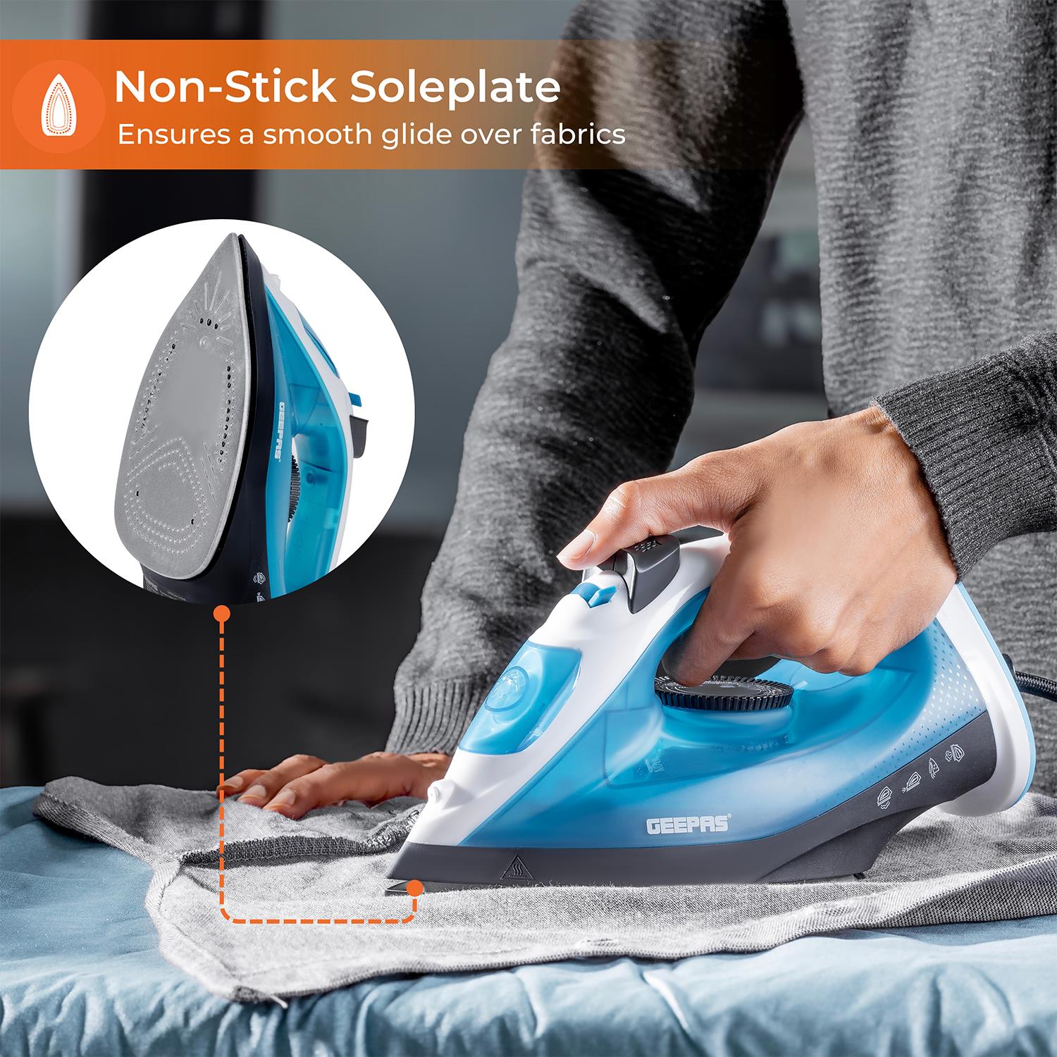 1800W Fast Heat-Up Steam Clothes Iron & Ironing Board Set