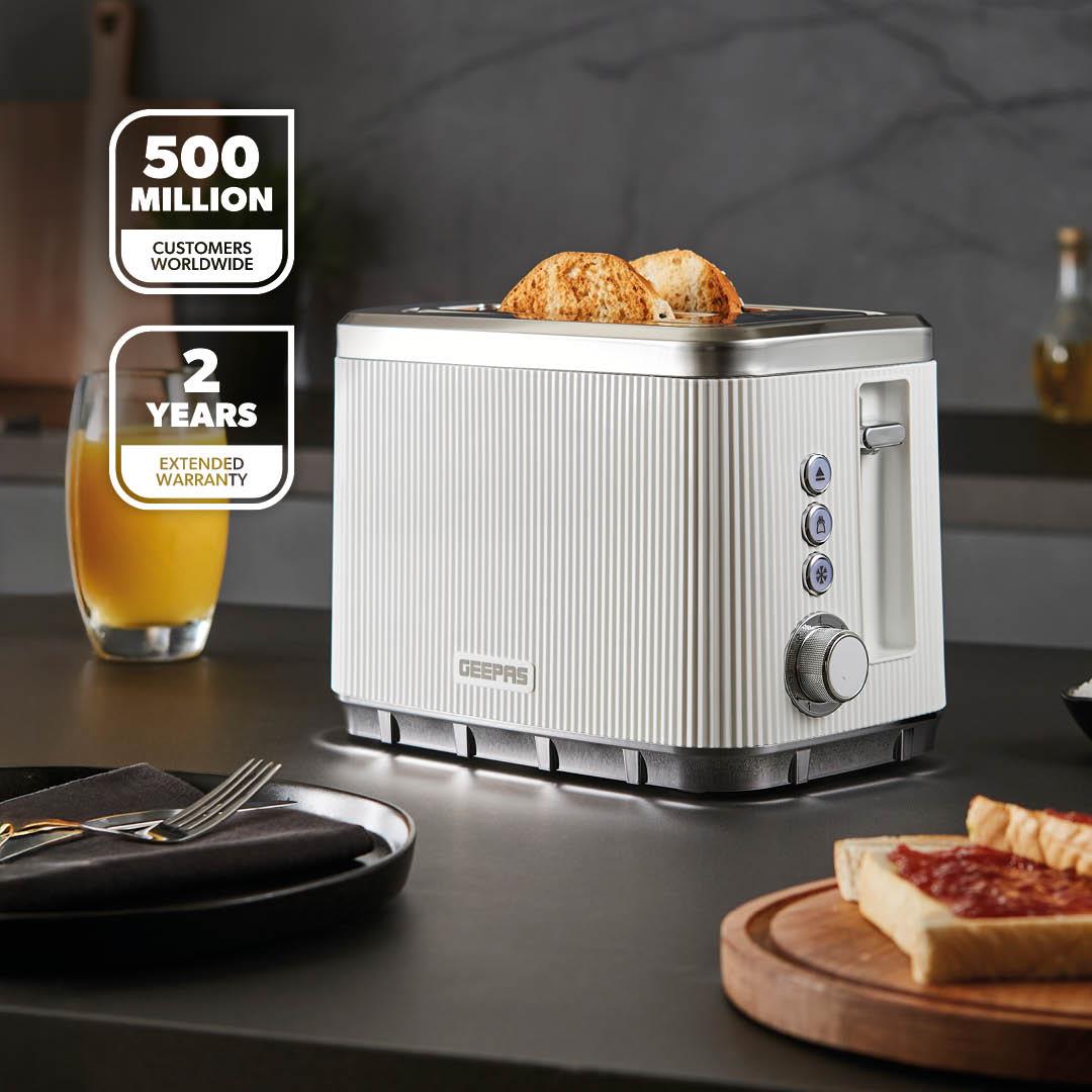White Arcus 2 Slice Toaster With 7 Browning Levels