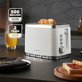 White Arcus 2 Slice Toaster With 7 Browning Levels