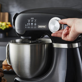 1000W Black Stand Mixer With 5L Bowl - 12-Speed With Beater & Dough Hook
