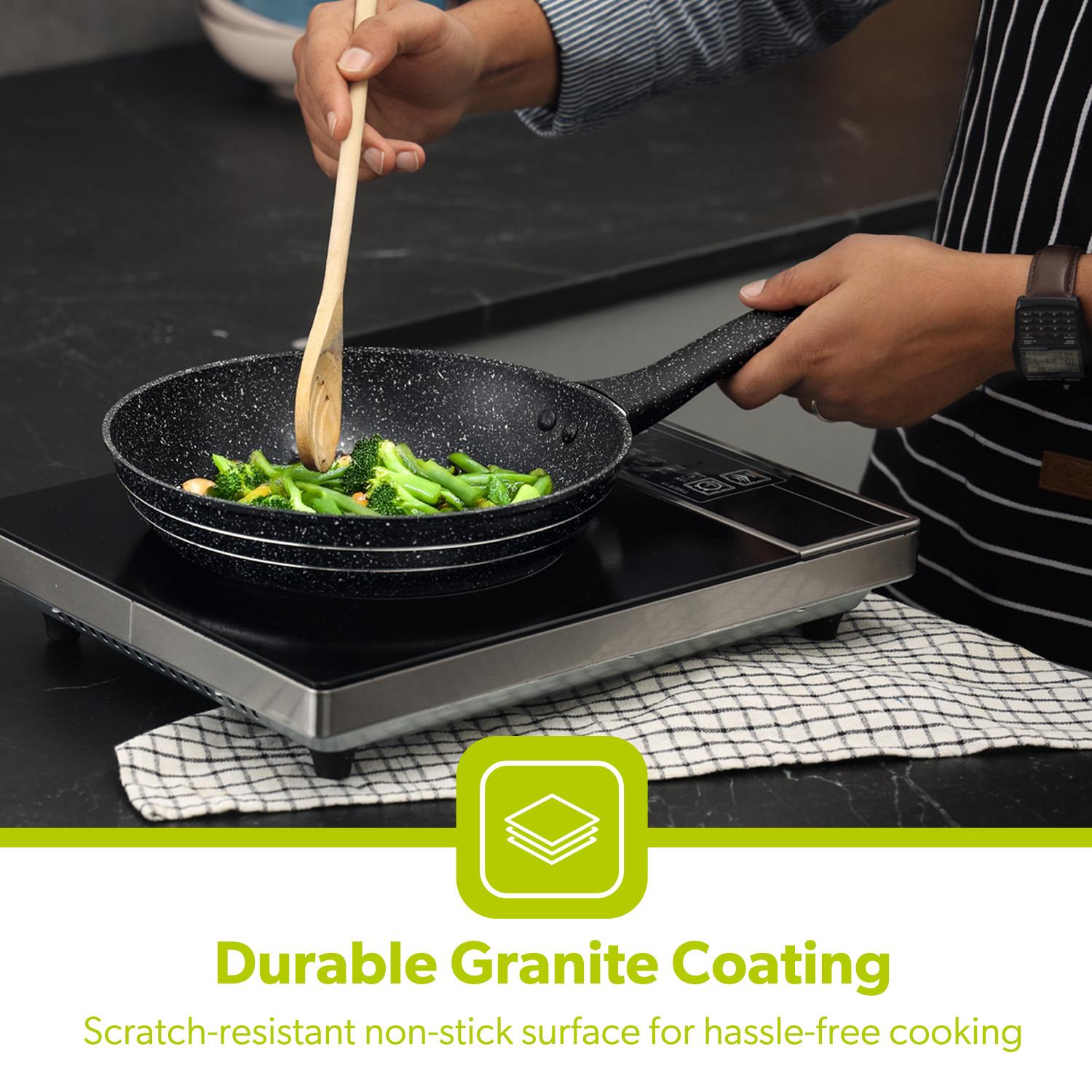 22cm Non Stick Frying Pan Granite Cookware Saute Pan