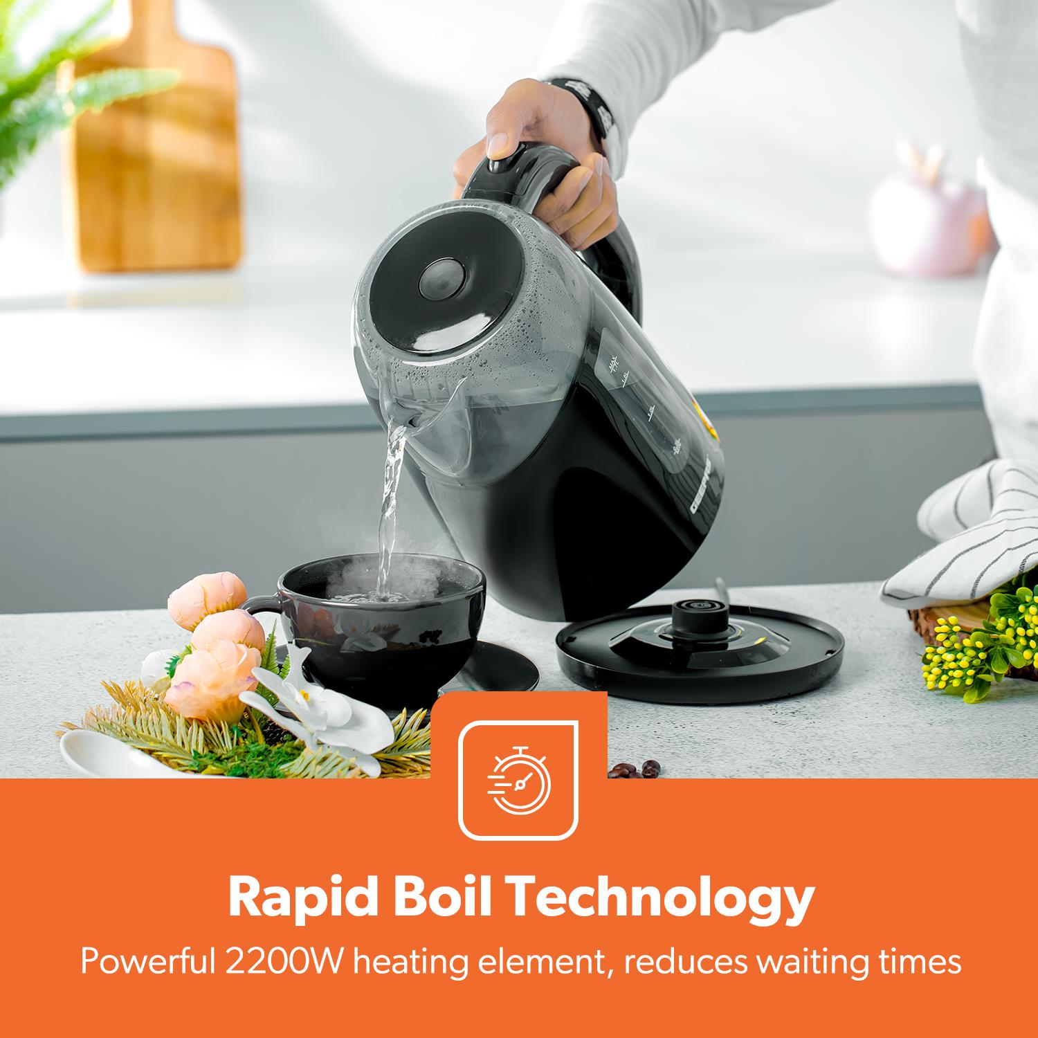 2 Slice Toaster & Illuminating LED Electric Kettle Set