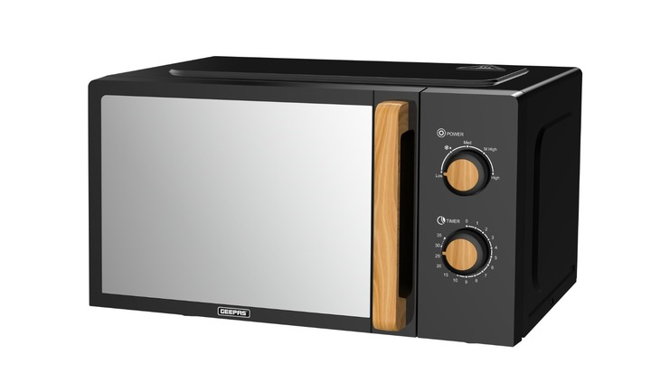 20L Black NordiQ Solo Microwave Oven With 5 Power Modes 700W