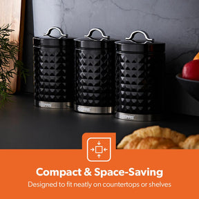 3-Piece Matching Airtight Kitchen Storage Canister Set 1.3L
