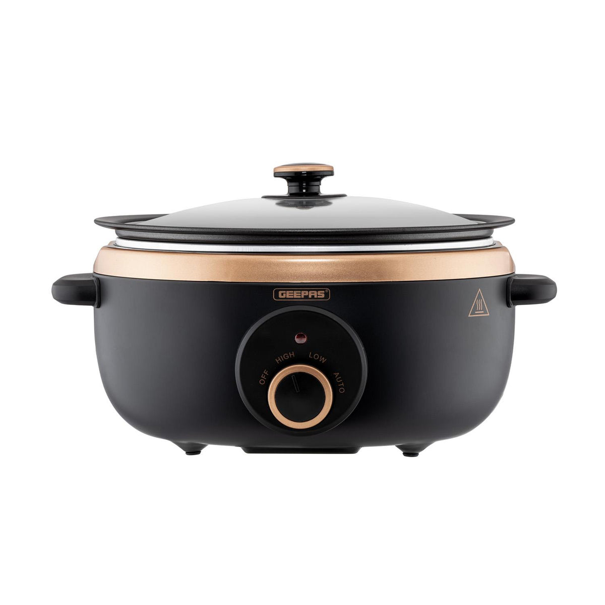 3.5L Black and Gold Matte Slow Cooker With 3 Heat Settings