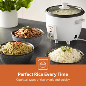 3-In-1 White Automatic Electric Rice Cooker and Steamer 0.6L