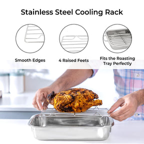 30cm Stainless Steel Baking and Roasting Grill Rack