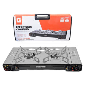 2-In-1 Portable Camping Gas Stove, Double Burner With Carry Case