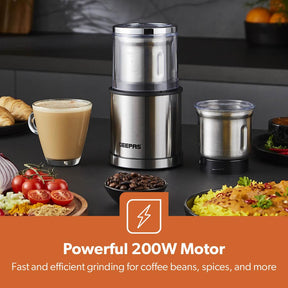 200W One-Touch Stainless Steel Wet & Dry Spice Grinder