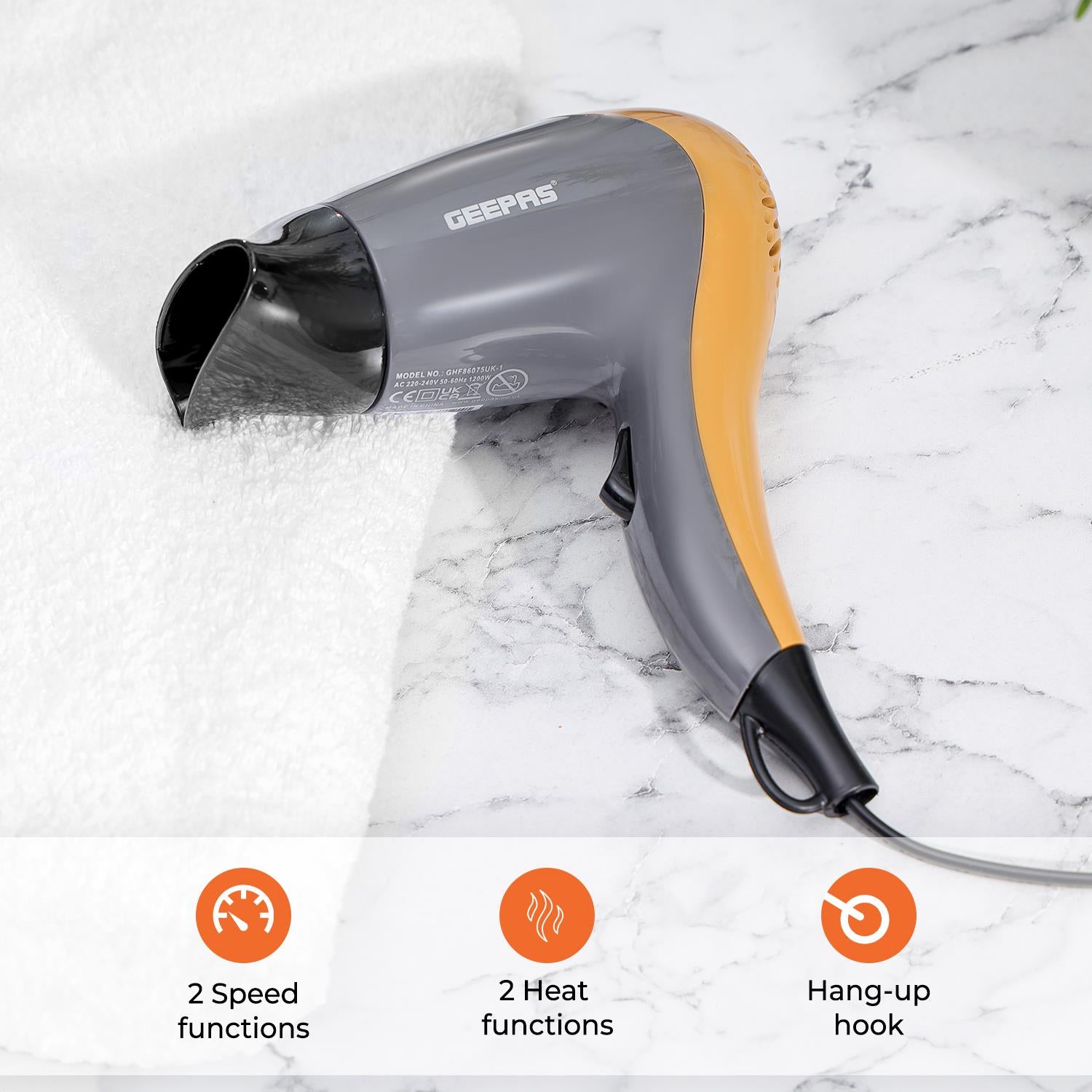 1200W Powerful Hair Dryer 2-Speed 2 Heat Settings