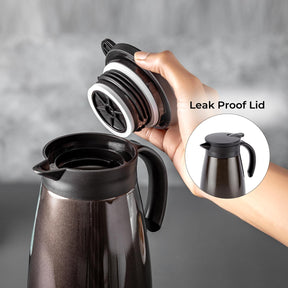 1.5L Brown Double Walled Stainless Steel Thermal Carafe Pot