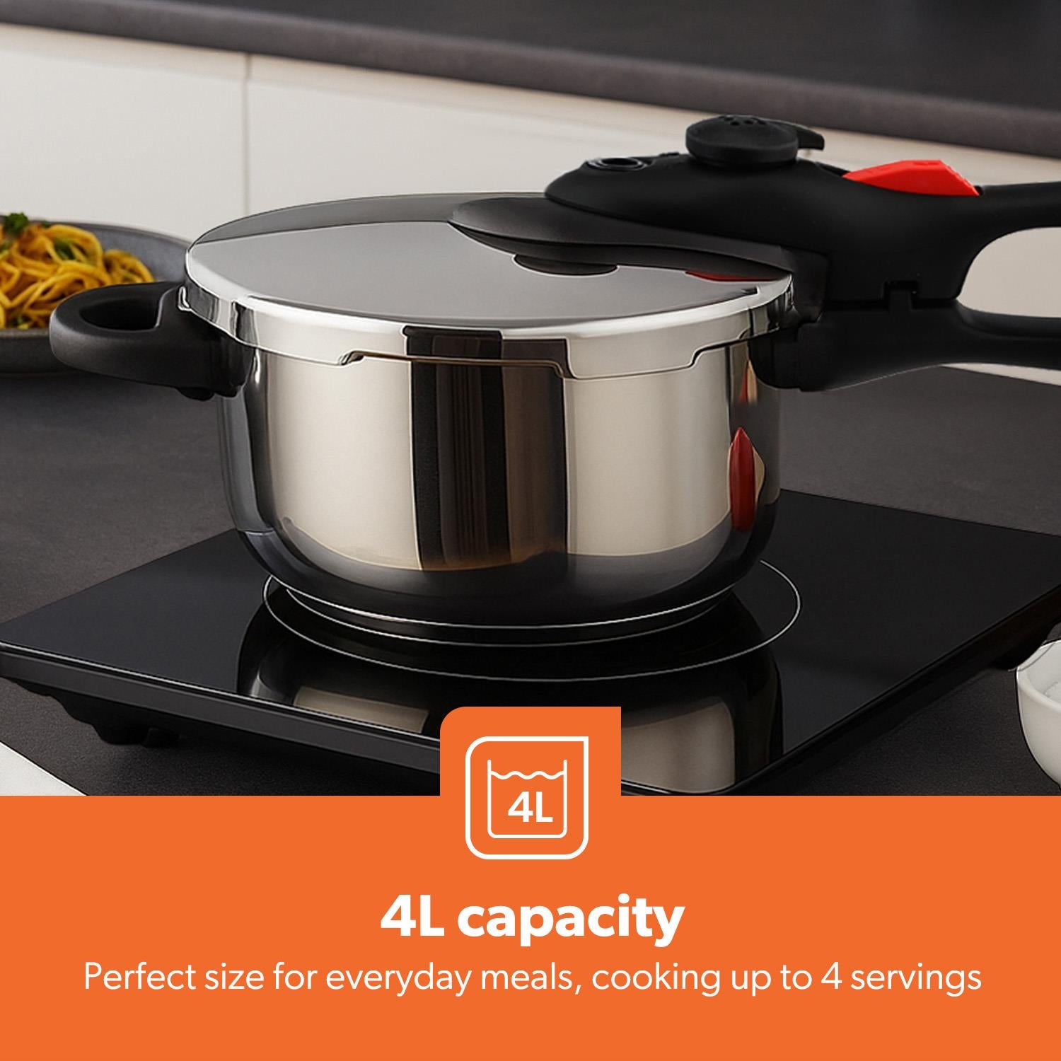 4L Stainless Steel Pressure Cooker With Quick Pressure Release