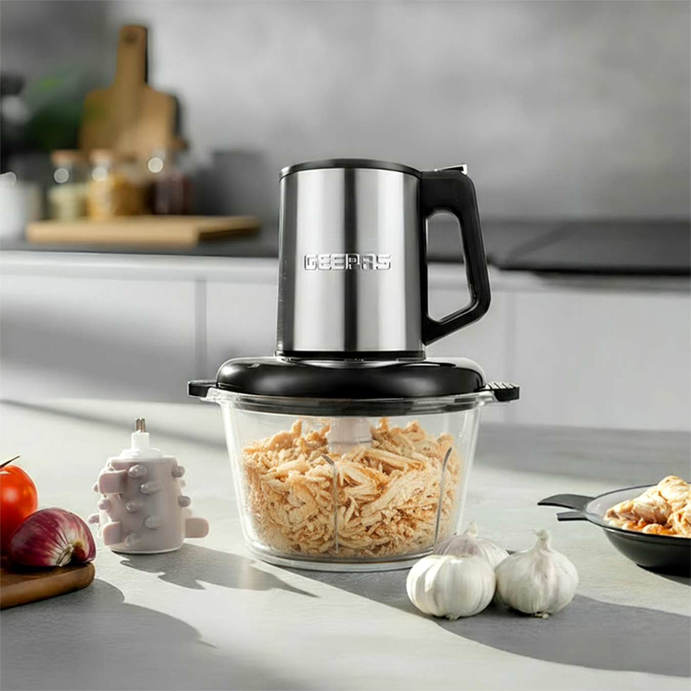 500W Mini Food Processor Chopper and Meat Grinder 2L