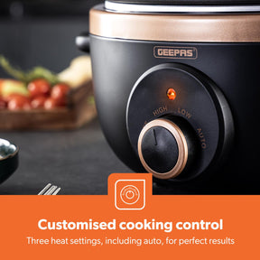 3.5L Black and Gold Matte Slow Cooker With 3 Heat Settings