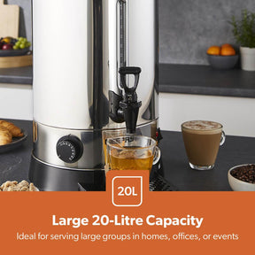 20L Stainless Steel Hot Water Boiler and Catering Urn (1650W)
