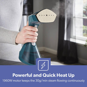1960W Royal Green Handheld Fabric Garment Steamer