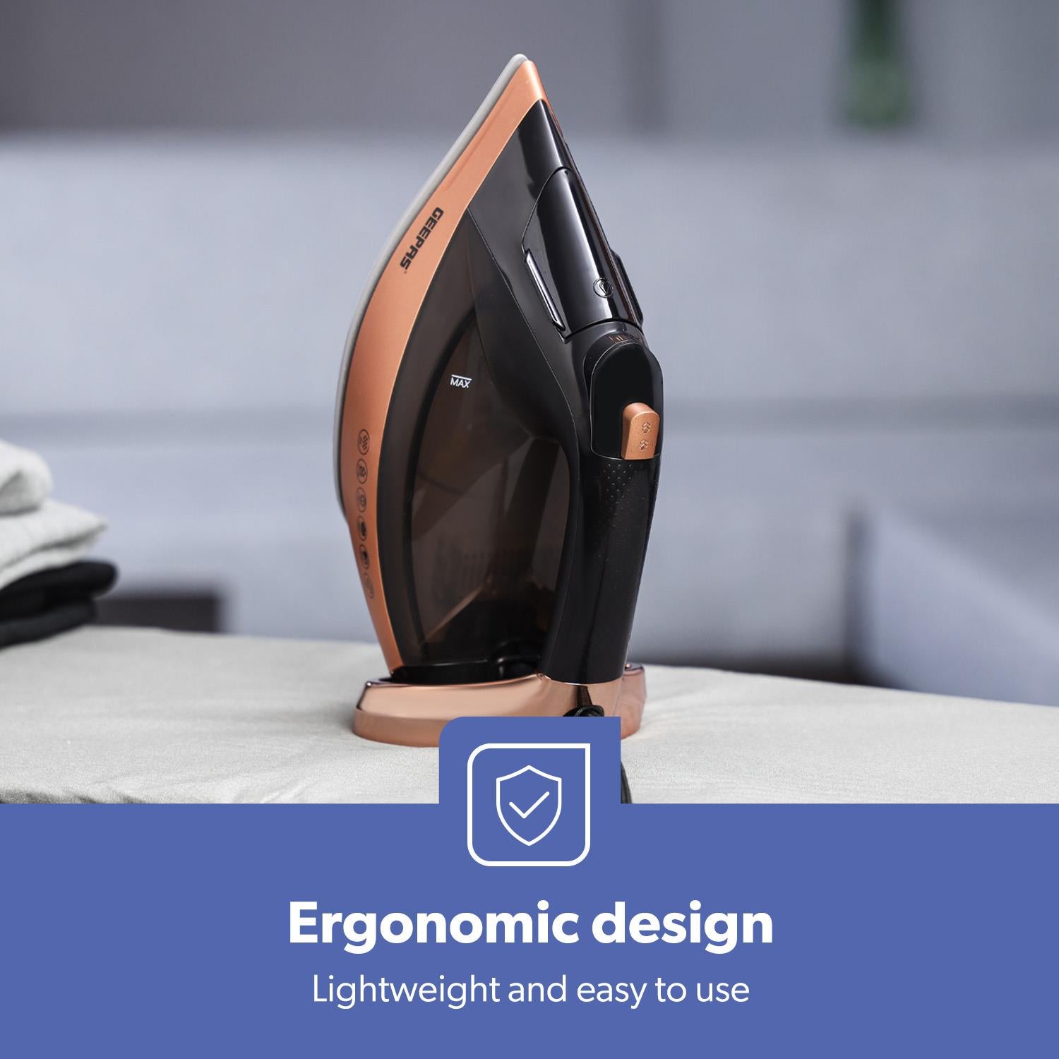 Auto Temperature Detection Smart Steam Iron Rose Gold