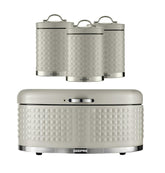 4-Piece Tea, Coffee, Sugar and Bread Bin Kitchen Canister Set