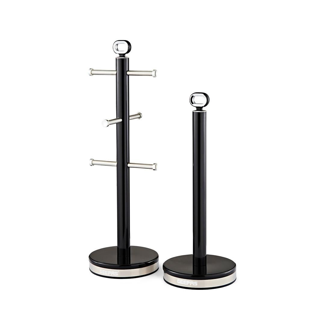 Black Retrovive Matching Mug Tree and Tower Pole Kitchen Set
