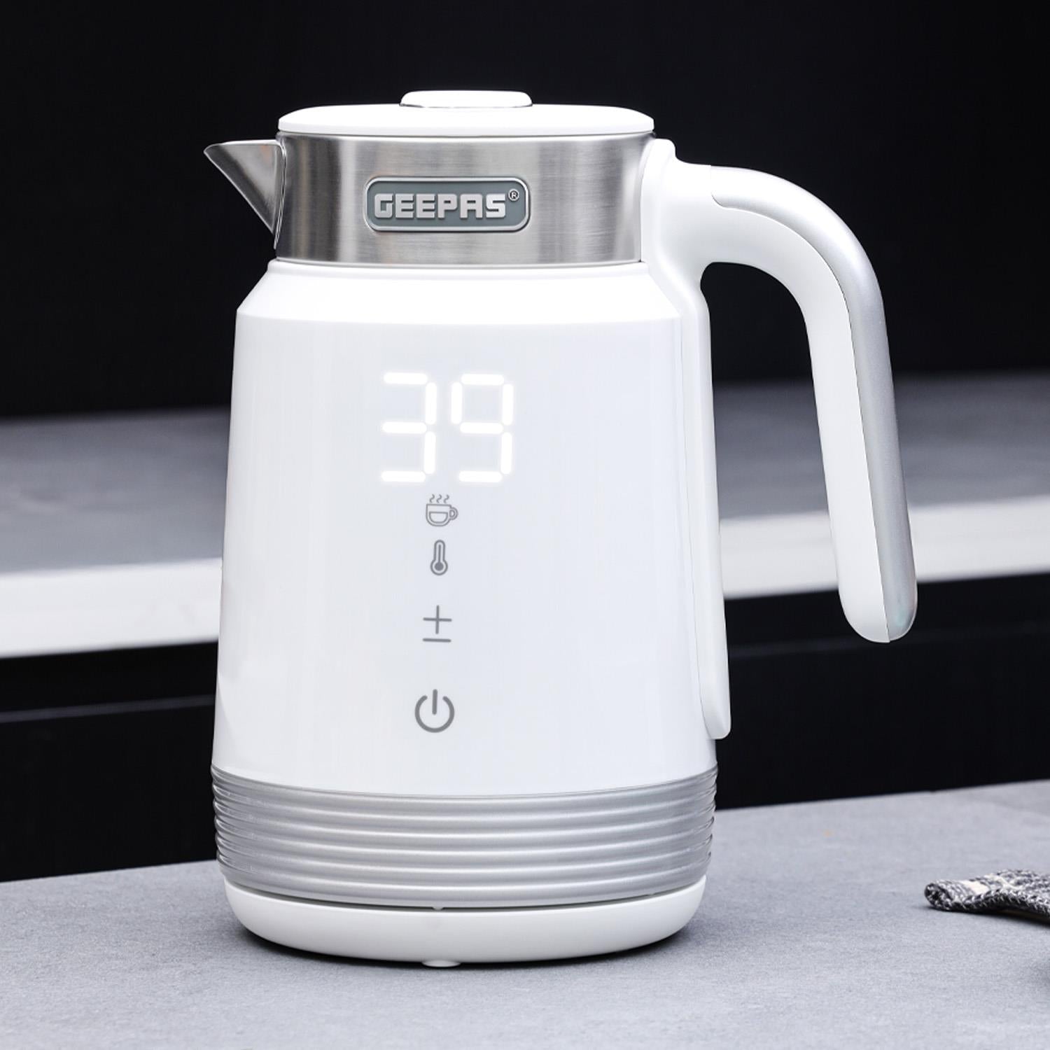 1.7L Smart Stainless Steel Digital Kettle With Alexa Voice Control, White