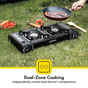 Double Burner Portable Outdoor & Indoor Gas Stove Cooker