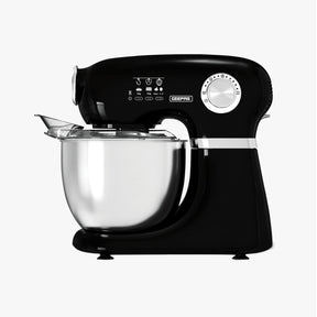 1000W Black Stand Mixer With 5L Bowl - 12-Speed With Beater & Dough Hook