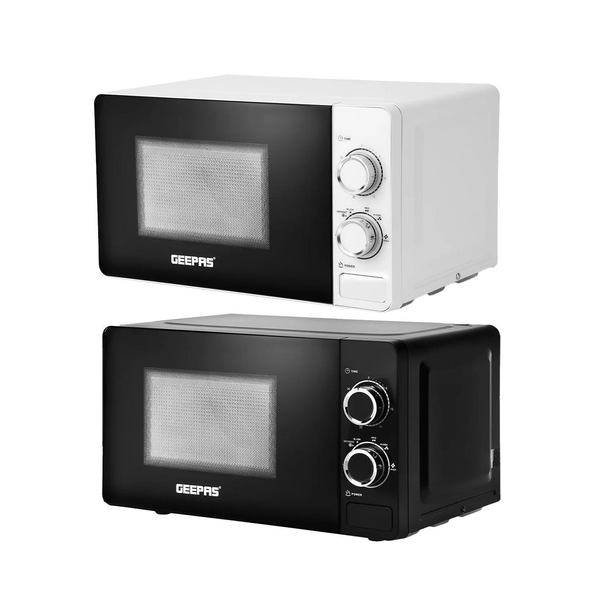 20L Manual Freestanding Microwave With Timer (White & Black)