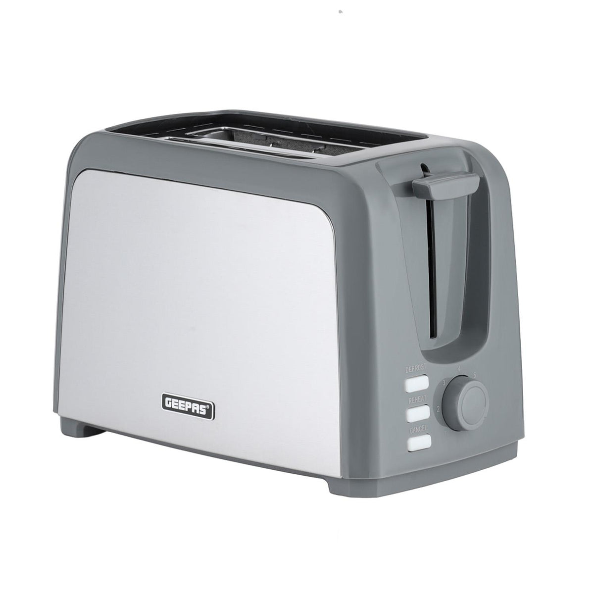 2 Slice Silver Toaster with 7 Level Browning Control 750W