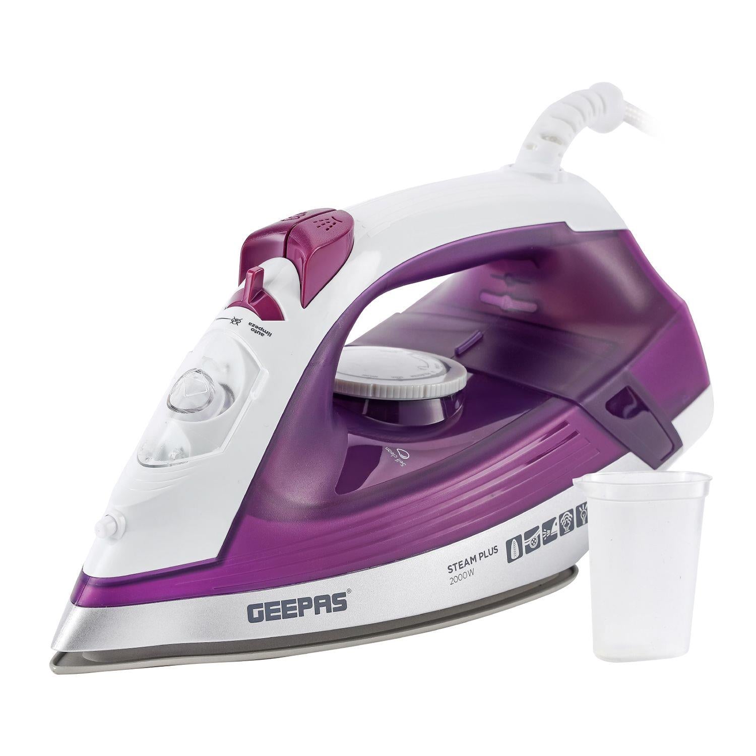 2000W Self Clean Purple Ceramic Soleplate Steam Iron