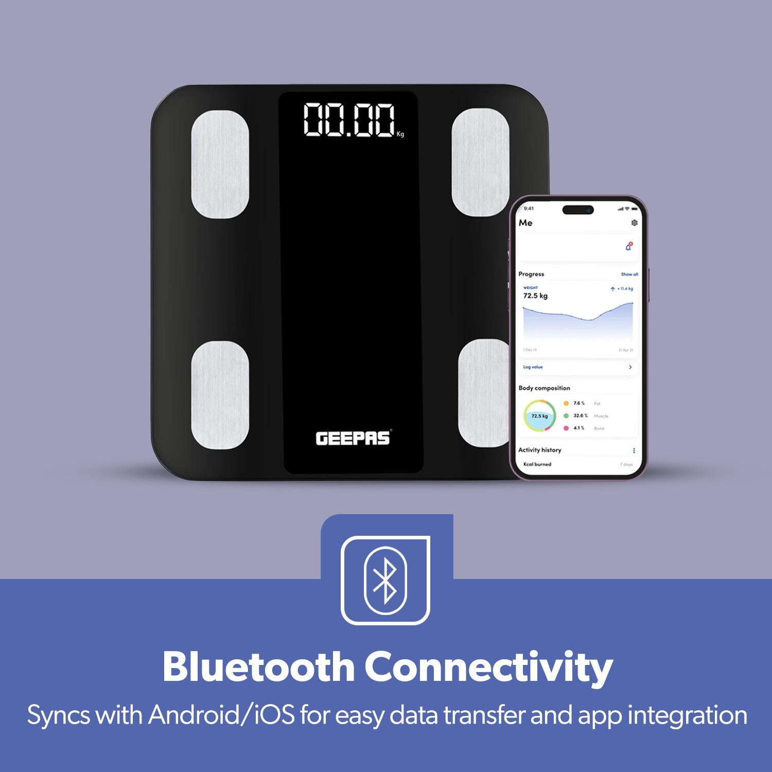 Smart Body Fat Scale Bluetooth 14 Body Metric 180kg/400lb