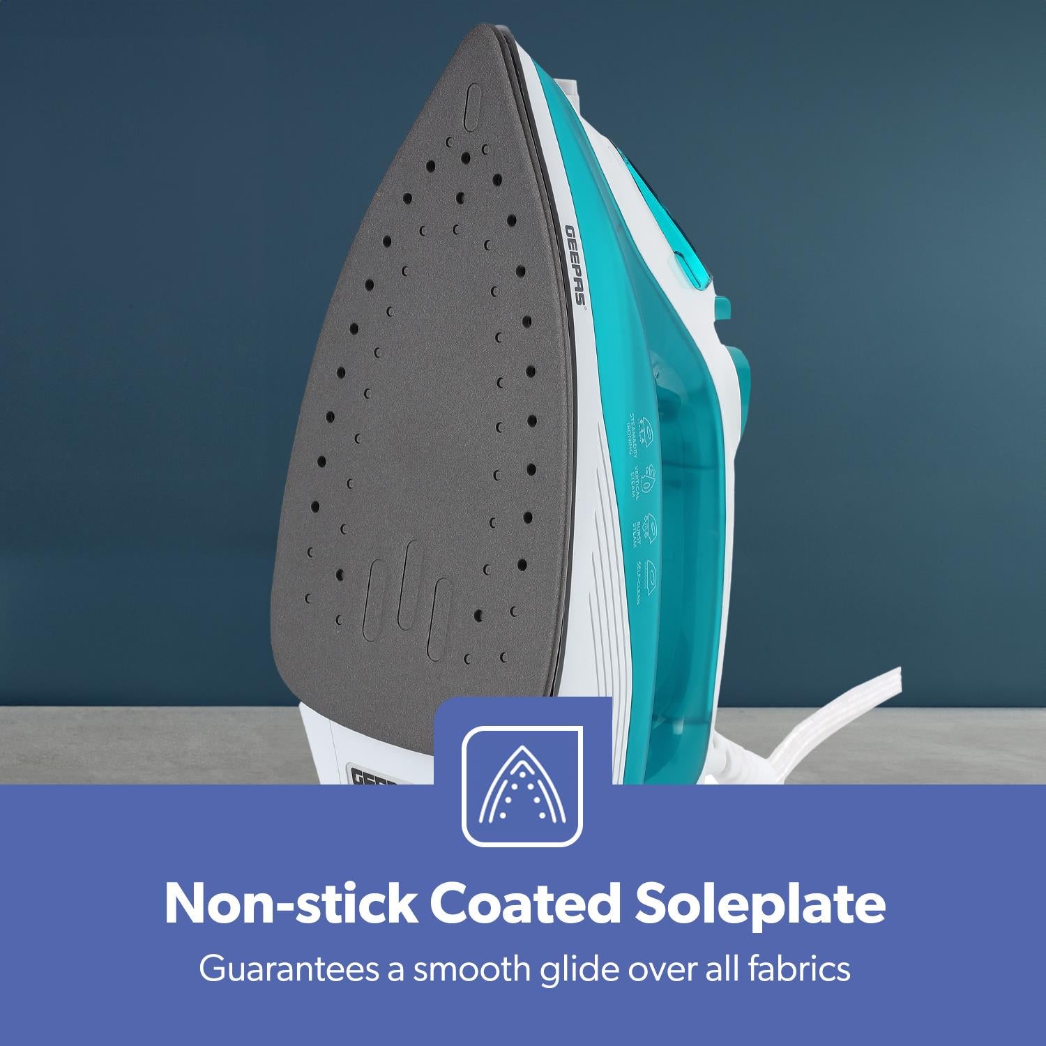 1600W Blue Non-Stick Soleplate Dry/Steam Iron