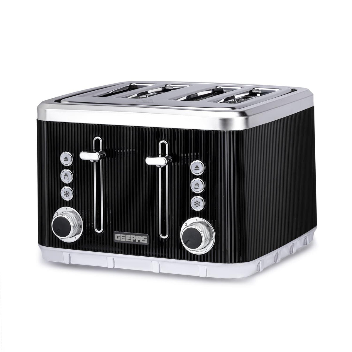 4 Slice Toaster 7 Browning, Defrost, Reheat Function 1860W Arcus Black