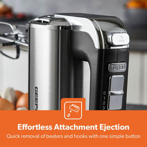 5-Speed Black and Silver Electric Mixer and Whisk 400W