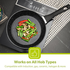 22cm Non Stick Frying Pan Granite Cookware Saute Pan