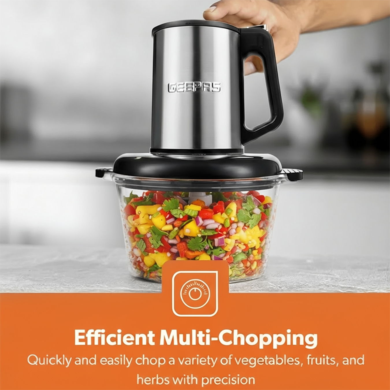 500W Mini Food Processor Chopper and Meat Grinder 2L