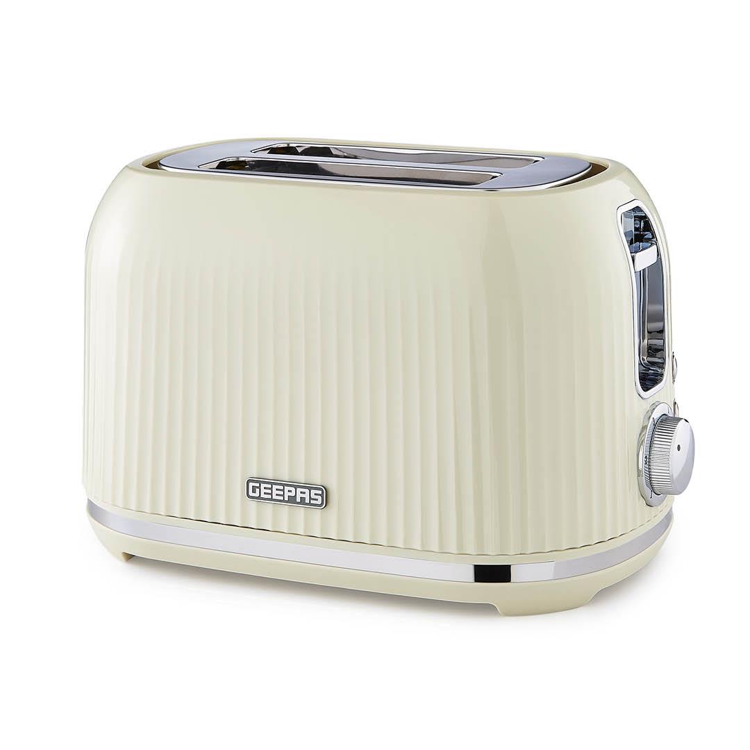 2-Slice Cream Fluted Bread Toaster With 7 Browning Controls