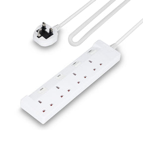 4 Gang Extension Lead 5M Cable Individual Switches