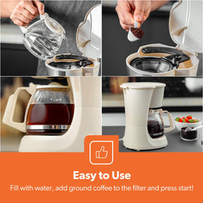 750ml Filter Drip Coffee Machine In Cream