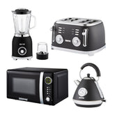Retrovive 1.7L Kettle, 4-Slice Toaster, Blender and 20L Microwave Set