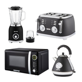 Retrovive 1.7L Kettle, 4-Slice Toaster, Blender and 20L Microwave Set
