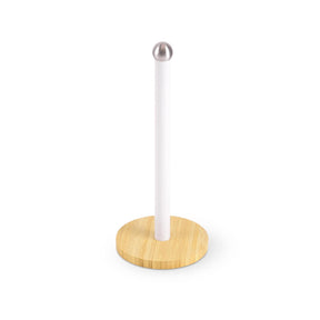 White and Wooden Kitchen Paper Towel Holder