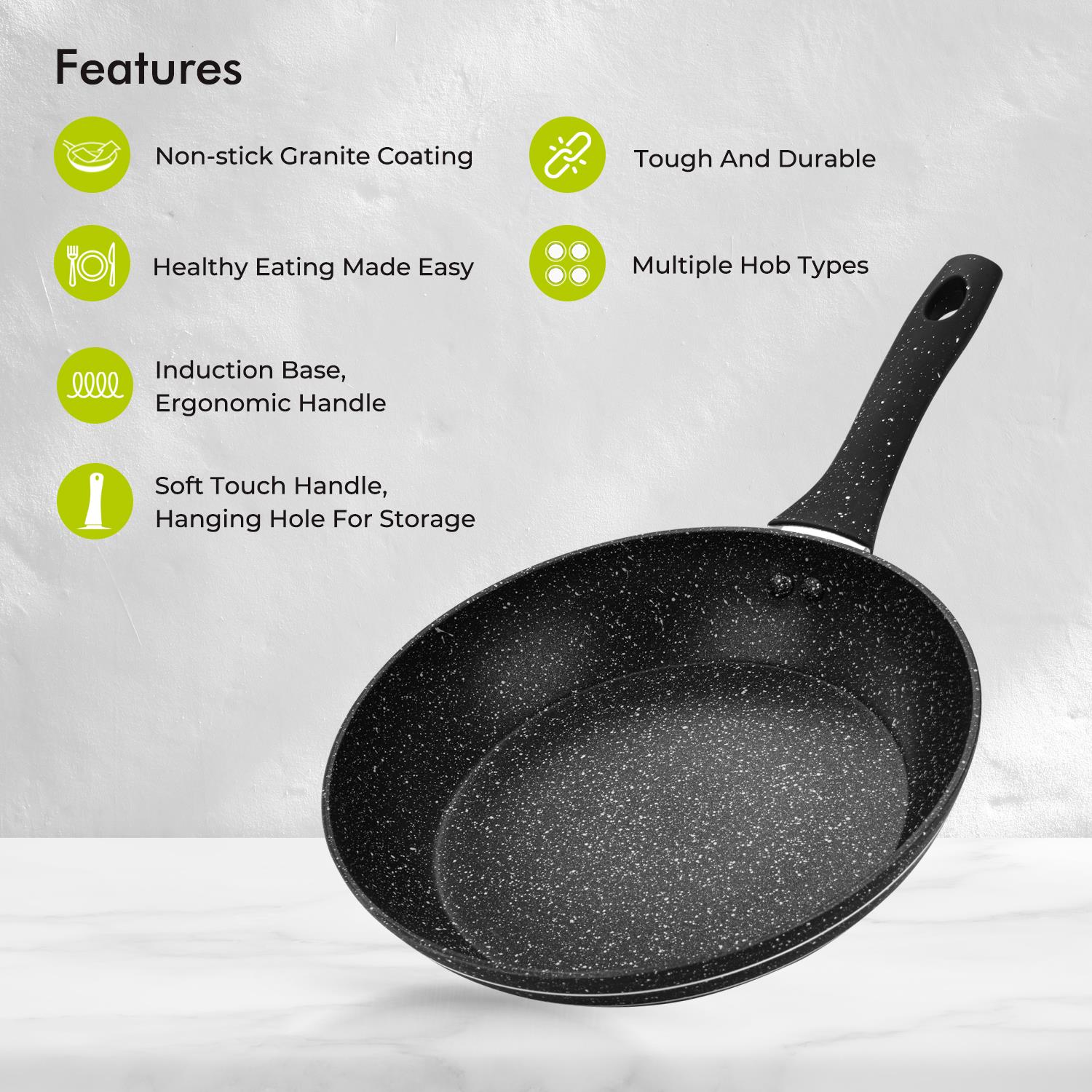 28cm Non-Stick Lightweight Granite Coated Frying Pan