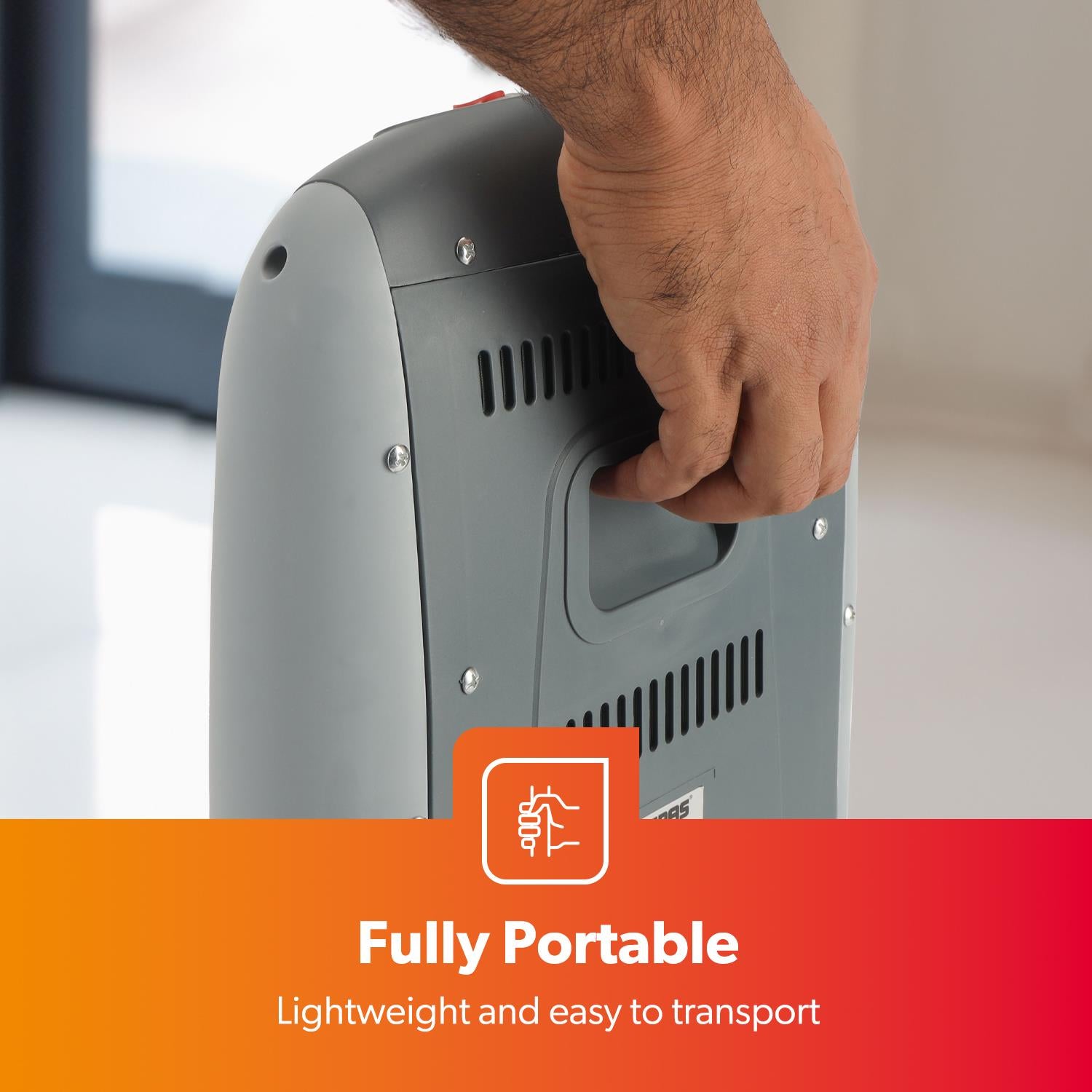 Set Of 2 Grey Instant Halogen Heaters With 3 Heat Settings