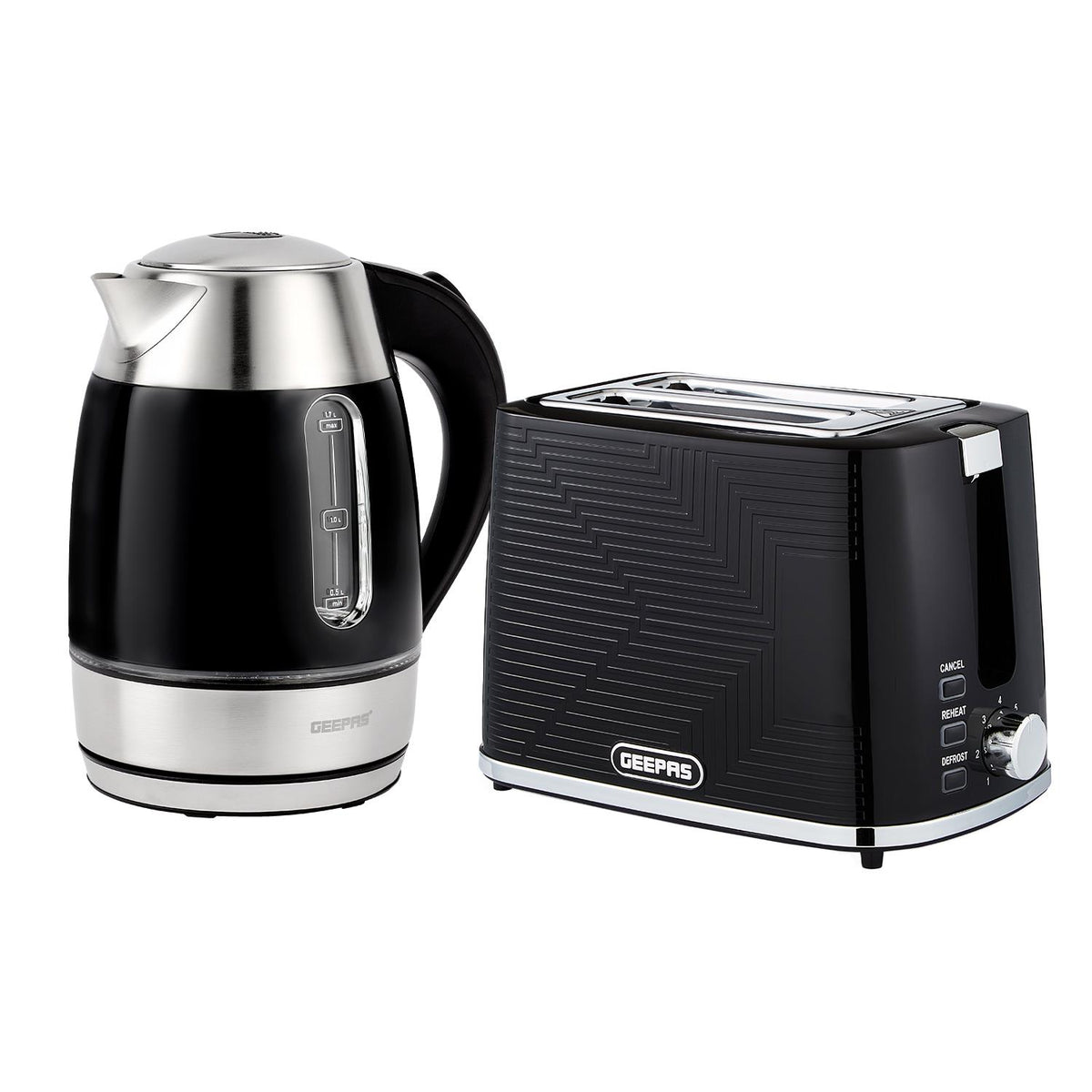 1.7L Illuminating Electric Kettle & 2 Slice Bread Toaster Combo Set