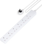 6 Gang Extension Lead, 2M Cable 6-Way Plug Extension Cable