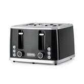 Black Linear 4 Slice Toaster With 7 Browning Levels 1600W