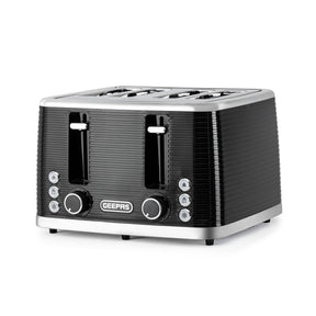Black Linear 4 Slice Toaster With 7 Browning Levels 1600W