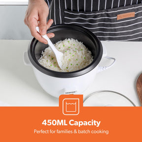450W Rice Cooker With Steam Tray Keep Warm Function 1L