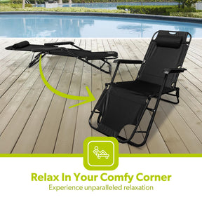 Pack Of 2 Folding Reclining Outdoor Chairs and Loungers