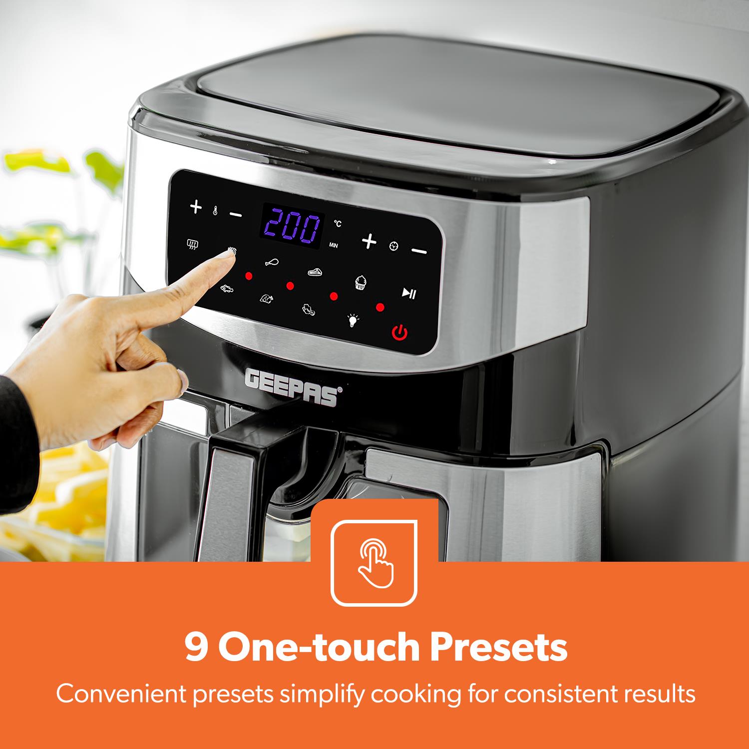 1.7L Electric Kettle, 2 Slice Bread Toaster & 9.2L Air Fryer Set